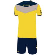 Dresy męskie - Komplet piłkarski dla dorosłych Givova Kit Campo żółto-granatowy - miniaturka - grafika 1