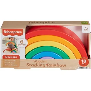 Klocki drewniane FISHER PRICE Tęcza HXT73 - Klocki - miniaturka - grafika 1