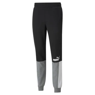 Męskie spodnie dresowe z blokami kolorów Essentials Camo PUMA Black - Spodnie sportowe męskie - miniaturka - grafika 1
