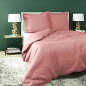 Pościel - Dekoria pl pl Komplet pościeli lnianej Linen 160x200cm pink 160 x 200 cm 2 poszewki 80 x 70 cm 764-159-12 - miniaturka - grafika 1