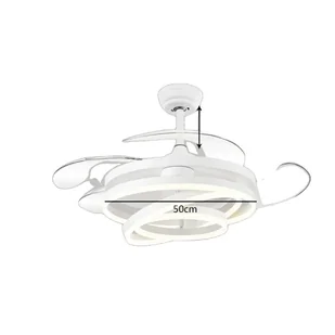 Wentylator sufitowy z oświetleniem LED, zdalne sterowanie, funkcja ściemniania, biały, trójkolorowe ściemnianie RC - Wentylatory sufitowe - miniaturka - grafika 1