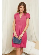 Sukienki - Rodier Lin Lniana sukienka w kolorze różowym - miniaturka - grafika 1