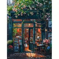 Rękodzieło - TEMU Zestaw do Malowania Diamentami "Urocza Księgarnia", 30x40 cm, Pełne Wiercenie Okrągłe Obrazy z Motywem Krajobrazu na Płótnie, Mozaika DIY - miniaturka - grafika 1