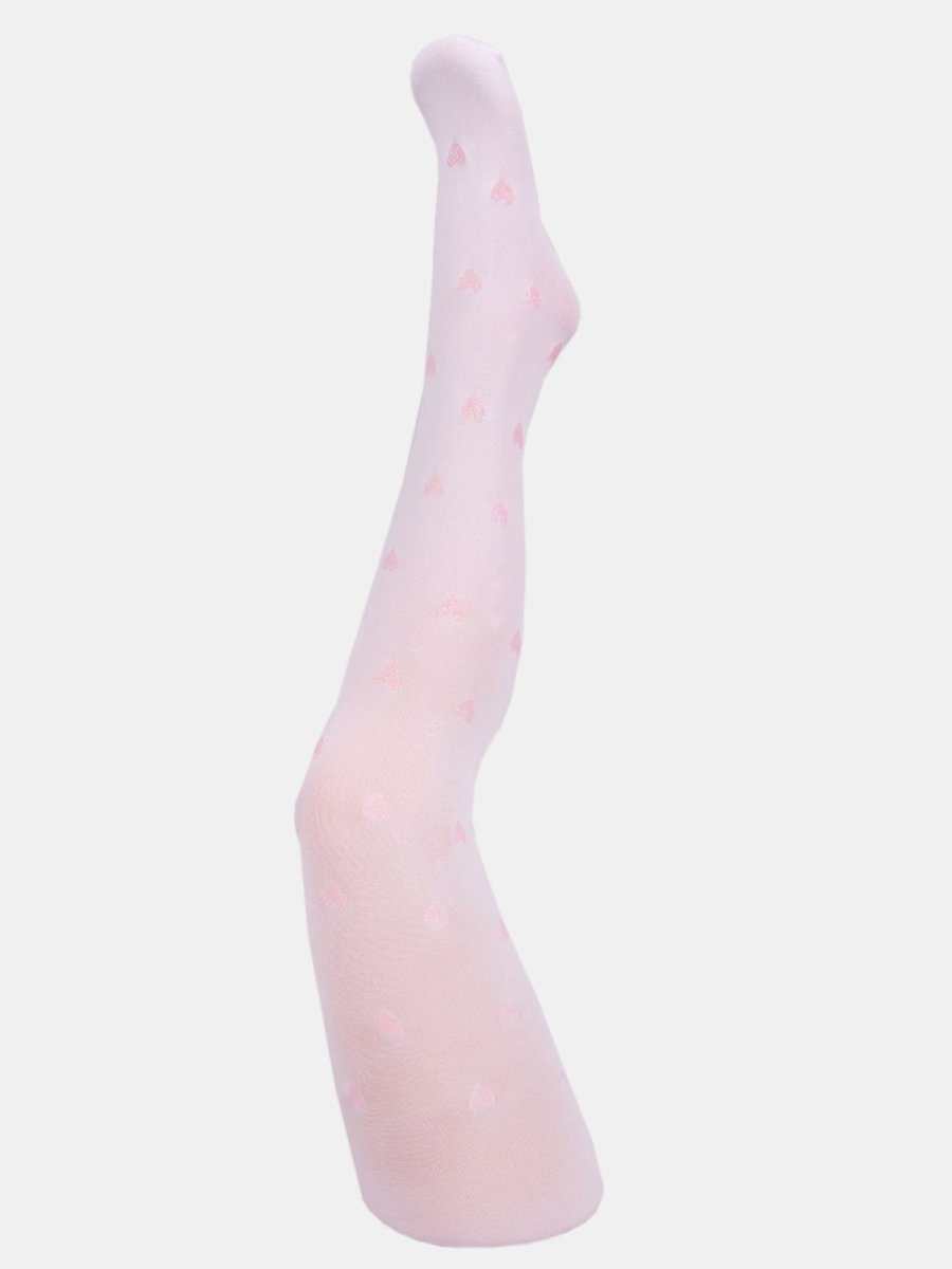 Rajstopy w brokatowe serduszka 40 DEN 92-98 biały