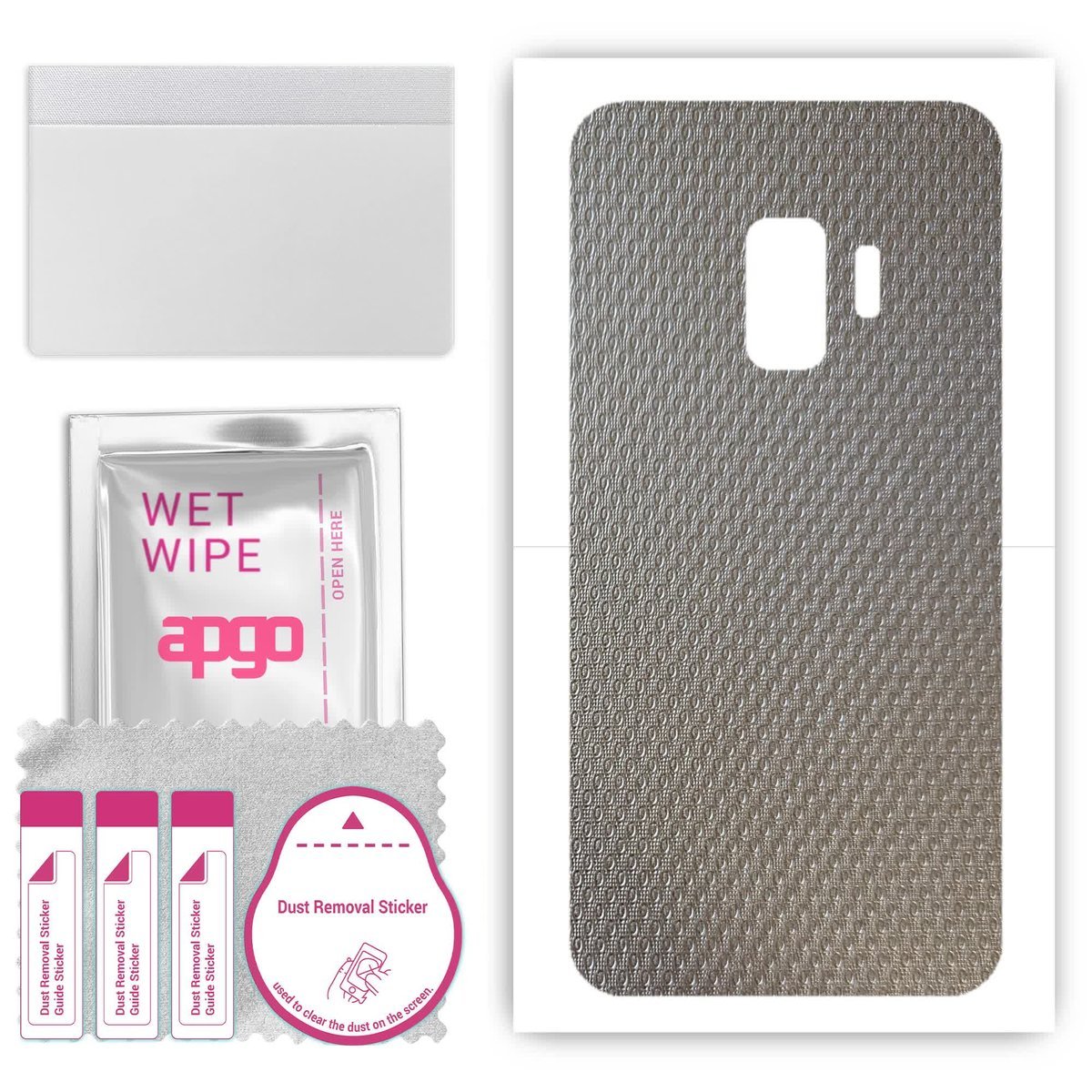 Folia naklejka skórka strukturalna na TYŁ do Samsung Galaxy S9 - Aluminium krople - apgo SKINS