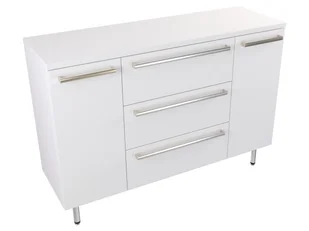 Szafka Stojąca Z Blatem ATH 120 cm KD - Biały Mat - Uchwyty Stal Szczotkowana - Szafki łazienkowe - miniaturka - grafika 1