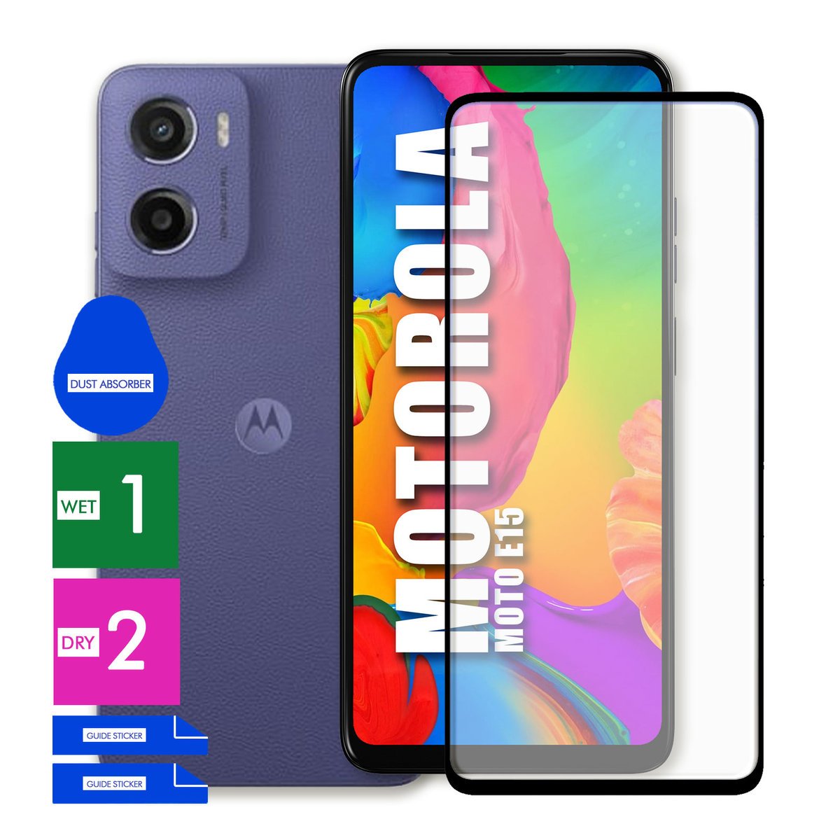 SZKŁO OCHRONNE DO MOTOROLA MOTO E15 HARTOWANE 9H PEŁNE CAŁY EKRAN 5D