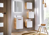Szafki łazienkowe - Elior Nowoczesny zestaw mebli łazienkowych Borneo 2Q 40 CM - Biały połysk - miniaturka - grafika 1