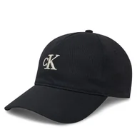 Czapki damskie - Czapka z daszkiem Calvin Klein Jeans Embroidered Monogram Cap LV04K5024G Czarny - miniaturka - grafika 1