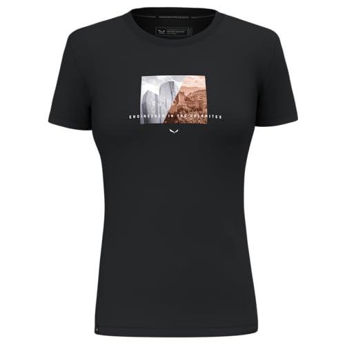 SALEWA Pure Design Dry T-shirt damski, Black Out, 3XL