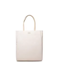 Torebki damskie - Calvin Klein Torebka Re-Lock Ns Shopper Jacquard K60K609688 Beżowy - grafika 1