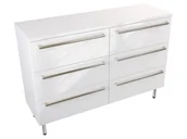 Szafki łazienkowe - Szafka Stojąca Z Blatem ATH 120 cm S Lewa - Biały Wysoki Połysk - Uchwyty Stal Szczotkowana - miniaturka - grafika 1