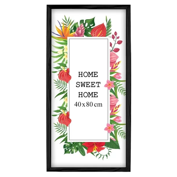 Czarna drewniana ramka na zdjęcia 40x80 cm z plexi i zawieszką gratis