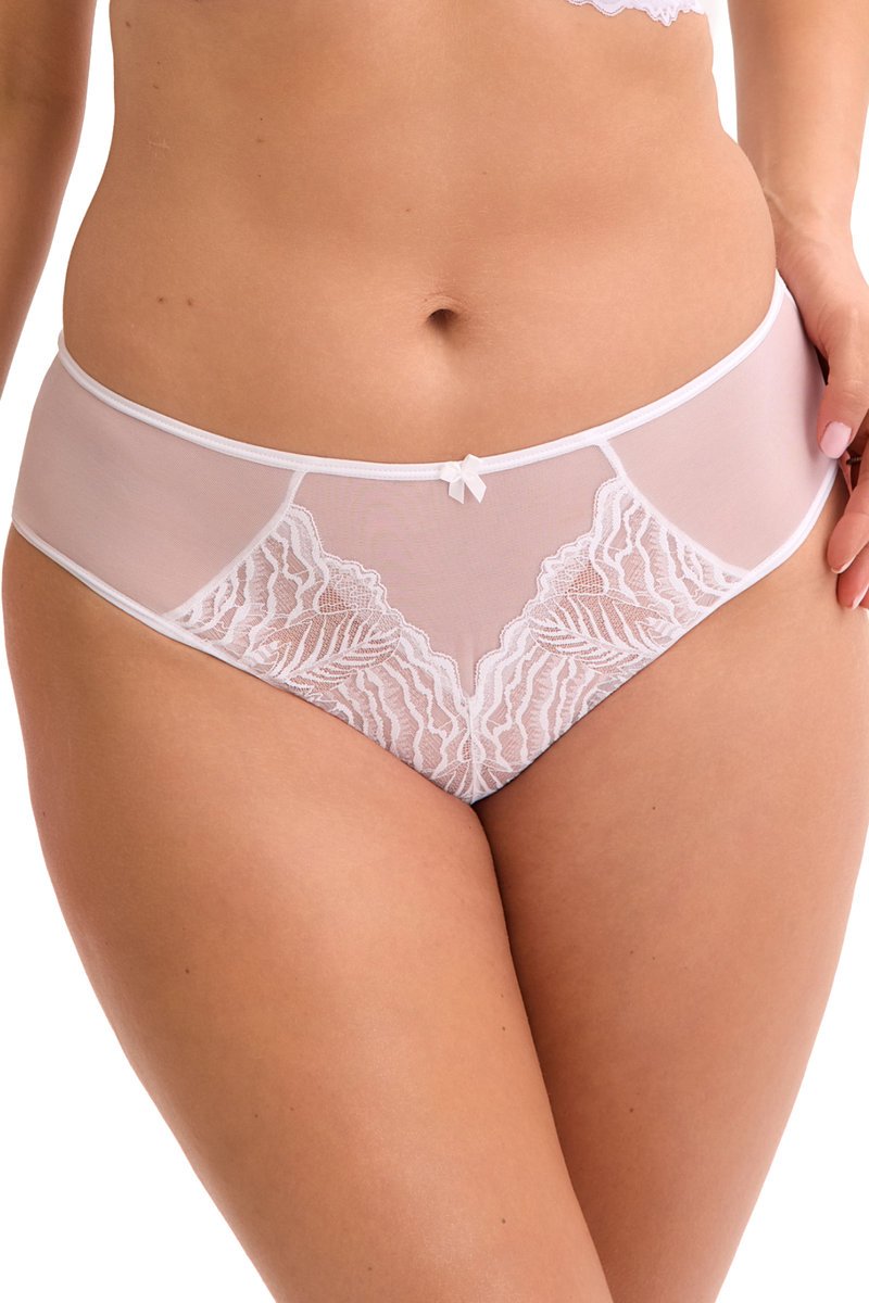 Figi damskie z koronką i tiulem Isla 1228 biały S