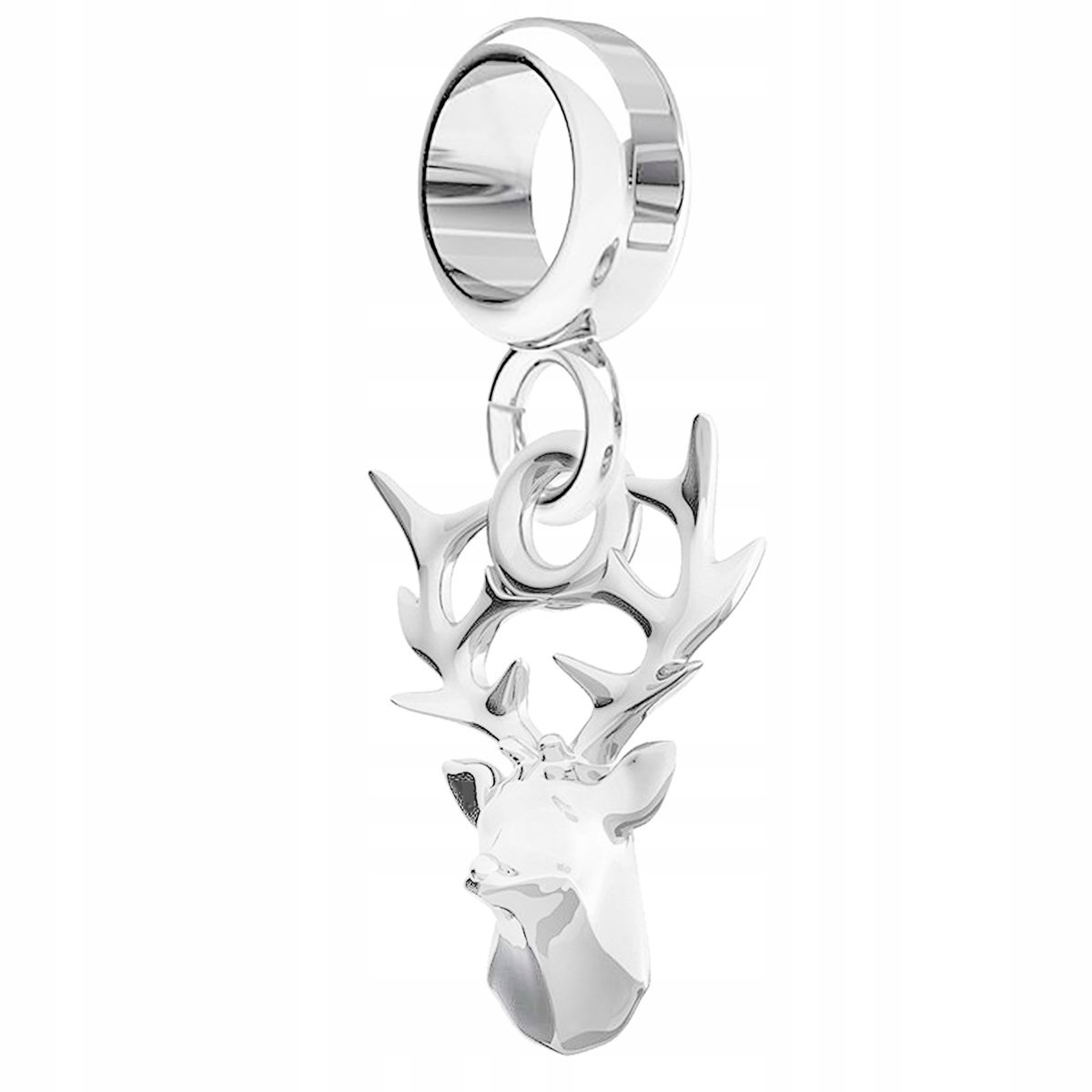 Charms Srebrny z Jeleniem Rogami Poroże Zwierzę Jeleń Rogi SREBRO 925