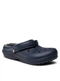 Buty dla chłopców - Crocs Klapki Classic Lined Clog K 203506 Granatowy - grafika 1