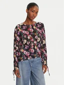 Bluzki damskie - Desigual Bluzka Flori 25WWBW03 Czarny Regular Fit - miniaturka - grafika 1