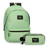 Torby na laptopy - Pepe Jeans Aris plecak na laptopa z podwójną komorą na laptopa 15,6" różne kolory 31 x 44 x 17,5 cm poliester plecak szkolny od Joumma Bags, Pastelowy zielony, Taglia unica, Plecak + piórnik - miniaturka - grafika 1