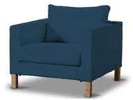 Pokrowce na meble - Dekoria pl pl Pokrowiec na fotel Karlstad krótki Ocean Blue morski niebieski) 89 x 89 x 64 cm Cotton Panama 619-702-30 - miniaturka - grafika 1