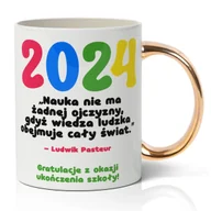 Kubki - KUBEK BIAŁOZŁOTY Prezent DLA ABSOLWENTA Z OKAZJI UKOŃCZENIA SZKOŁY MIX WZÓR - miniaturka - grafika 1