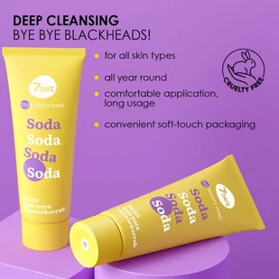 7DAYS Beauty My Beauty Week Soda Facial Deep Pore Cleanse & Scrub 80 ml - Kosmetyki do demakijażu - miniaturka - grafika 4
