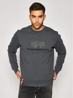 Bluzy męskie - Alpha Industries Bluza Basic 178302 Szary Regular Fit - miniaturka - grafika 1