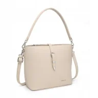 Torebki damskie - Beżowa Torebka Damska na Ramię Shopper LUIGISANTO Skóra Ekologiczna - miniaturka - grafika 1