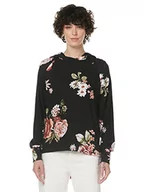 Koszulki i topy damskie - ONLY Damska koszulka z długim rękawem Onlelcos Emma L/S, Czarny/Aop: różowe kwiaty bukietu, XS - miniaturka - grafika 1