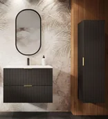 Inne meble do łazienki - Zestaw czarny do łazienki z szafką pod umywalkę 80 cm K5-R88 - miniaturka - grafika 1