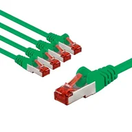 Kable miedziane - goobay 65999 CAT6 kabel sieciowy w zestawie 5 szt. / kabel krosowy ekranowany S/FTP/CU Ethernet kabel, PiMF, LSZH/Cat 6 kabel z 10 Gbits/zielony / 5 x 2 m - miniaturka - grafika 1