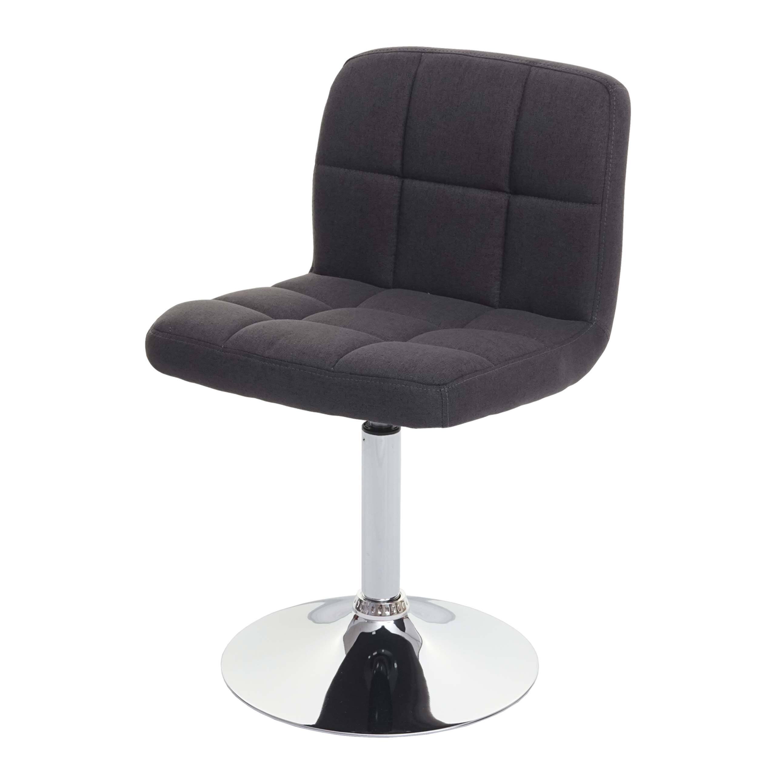 Krzesło do jadalni Kavala, krzesło kuchenne Krzesło obrotowe z certyfikatem MVG ~ tkanina/tekstylia ciemnoszare, podstawa chromowana