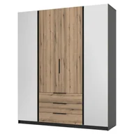 Szafy - Szafa z lustrem KAJA BL/EV 2LUS2F3S Dąb evoke, czarny - miniaturka - grafika 1