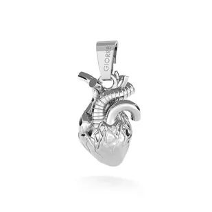 Srebrny charms beads zawieszka serce anatomiczne, srebro 925 : Srebro - kolor pokrycia - Pokrycie platyną, Wariant - Zawieszka - Wisiorki - miniaturka - grafika 1