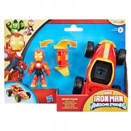 Figurki dla dzieci - Marvel Iron Man Awesome Friends Figurka i Pojazd Iron Racer Hasbro G1471 - miniaturka - grafika 1