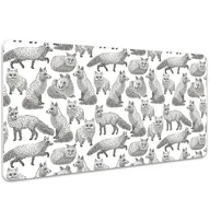 Podkładki na biurko - Duża podkładka na biurko Naszkicowane lisy 100x50cm, Dywanomat - miniaturka - grafika 1