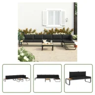 Sofy ogrodowe - The Living Store 4-częściowa narożna sofa ogrodowa z aluminium i poduszkami WPC - miniaturka - grafika 1