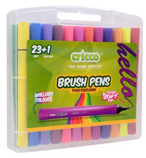 Cricco Pisaki pędzelkowe 24 kolory CRICCO - Artykuły biurowe - miniaturka - grafika 2
