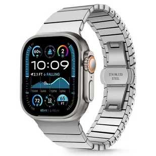 LINKBAND BRANSOLETA PASEK BRANSOLETKA STALOWA PANELOWA DO APPLE WATCH 6 / 7 / 8 / 9 / 10 / SE / ULTRA 1 / 2 (44 / 45 / 46 / 49 MM) SILVER - Akcesoria do smartwatchy - miniaturka - grafika 1