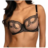 Biustonosze - Biustonosz miękki stanik balkonetka soft Ewa Bień OFRA B139 beż czarny 75B - miniaturka - grafika 1