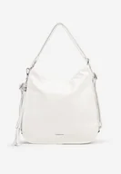Torebki damskie - Biała Torebka na Ramię z Brelokiem z Frędzlami Helkio - miniaturka - grafika 1