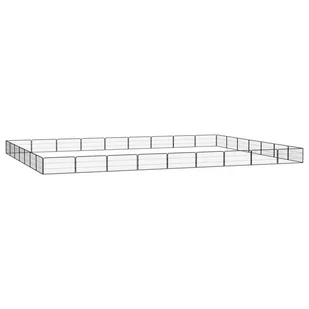 vidaXL Kojec dla psa, 32 panele, czarny, 100x50 cm, stal - Sprzęt podróżny i transportery dla psów - miniaturka - grafika 1