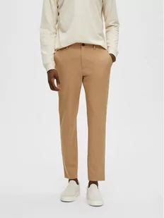 Selected Homme Spodnie materiałowe 16085270 Brązowy Slim Fit - Spodnie męskie - miniaturka - grafika 1