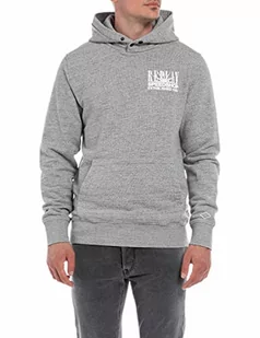 Replay Męska bluza z kapturem, M6533, szary melanż, S, M21 szary melanż, S - Bluzy męskie - miniaturka - grafika 1