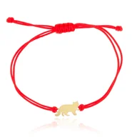 Bransoletki - Bransoletka czerwony sznurek kotek pr. 585 - miniaturka - grafika 1