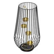Świeczniki - Metalowy świecznik ze złotym detalem, tealight, 45 cm - miniaturka - grafika 1