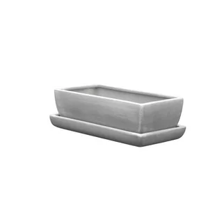 Donica ceramiczna Kaktusiarka Kwadrat Mały z podstawką R2224 29,5 x 13,5 cm szary - Donice - miniaturka - grafika 1