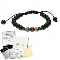 Bransolety męskie - Bransoleta Męska z Kamieni Naturalnych Onyks Sznurek Prezent Dzień Chłopaka - miniaturka - grafika 1