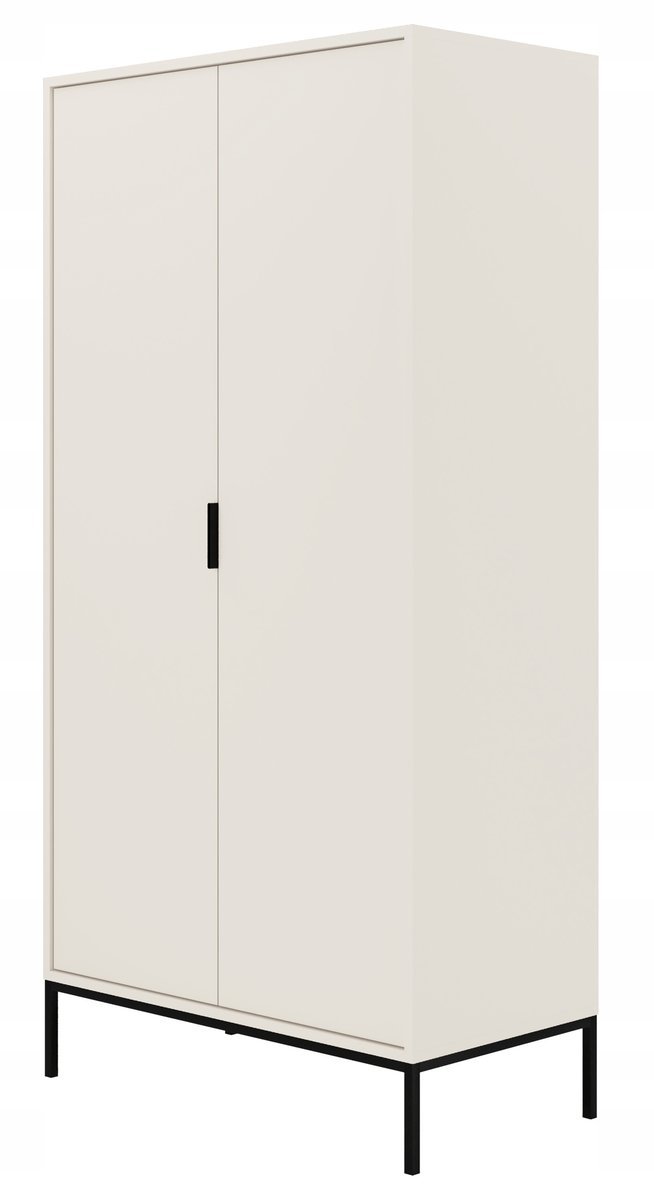Szafa Dwudrzwiowa Diargo Biała Na Czarnym Stelażu