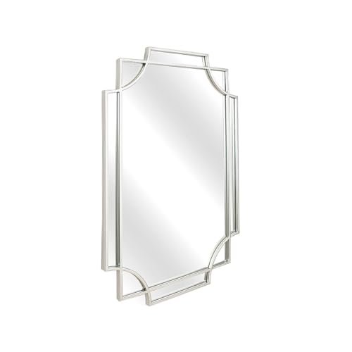 Romimex Metalowe srebrne lustro ścienne 61 x 92 x 2 cm