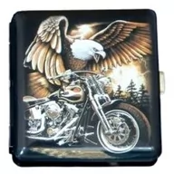 Pozostałe akcesoria barmańskie - Papierośnica Metalowa Z Orłem Na Motorze/ Gentelo - miniaturka - grafika 1